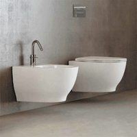 Sanitari sospesi Moon Rak Ceramics: WC, Bidet, Copriwater Bianco