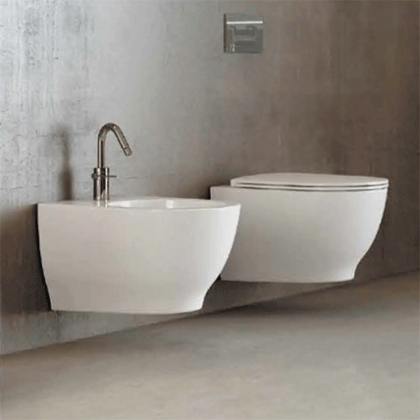 Sanitari sospesi Moon Rak Ceramics: WC, Bidet, Copriwater Bianco