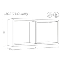 Mensola da Muro In Legno Di Design Modello MORGANA MAXI, Misure 70x35 p23.7 cm. Finitura ROV. TABACCO - MADE IN ITALY