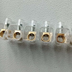 Morsetti unipolari da 1,5mmq connettori trasparenti in stecca da 10 pezzi cadauno