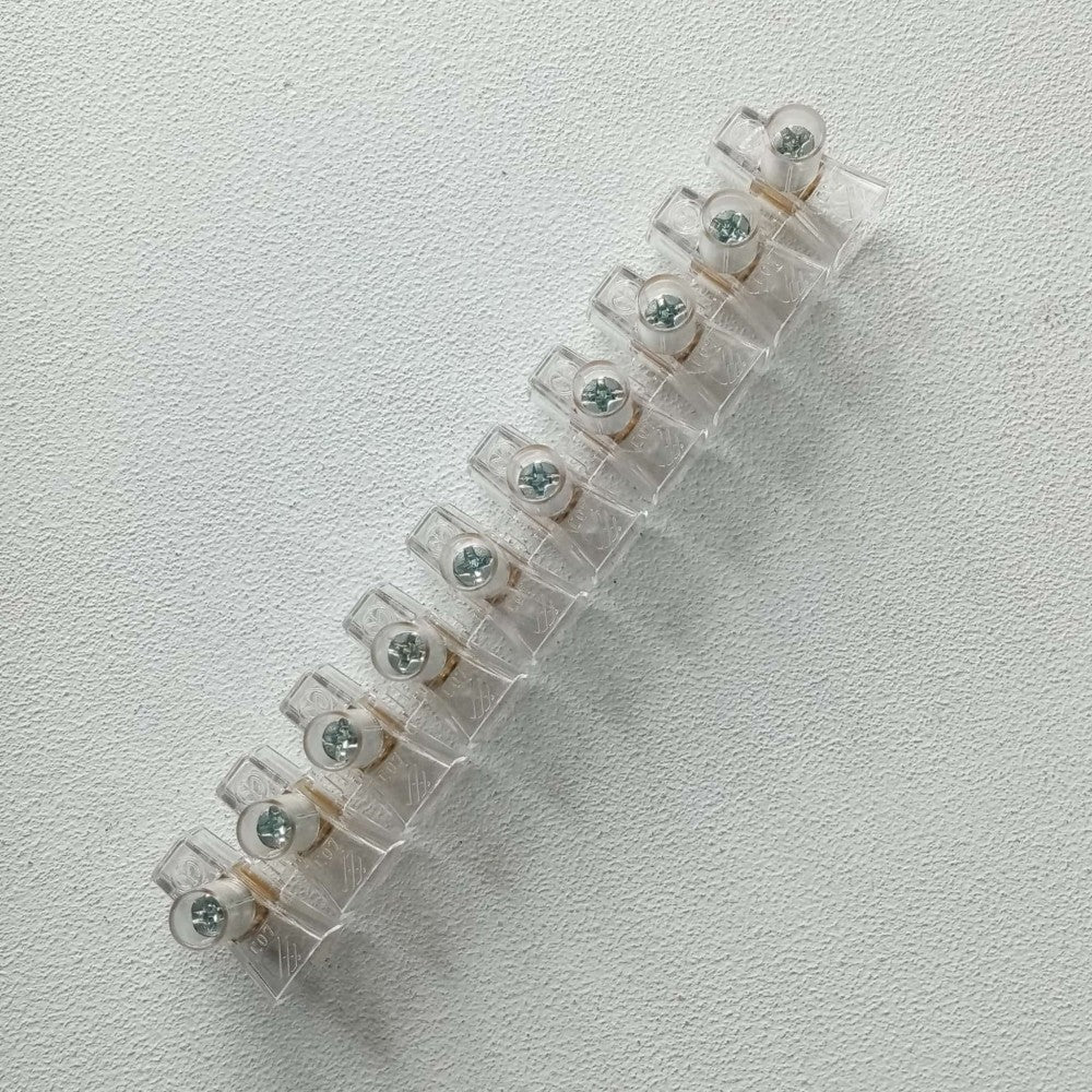 Morsetti unipolari da 1,5mmq connettori trasparenti in stecca da 10 pezzi cadauno