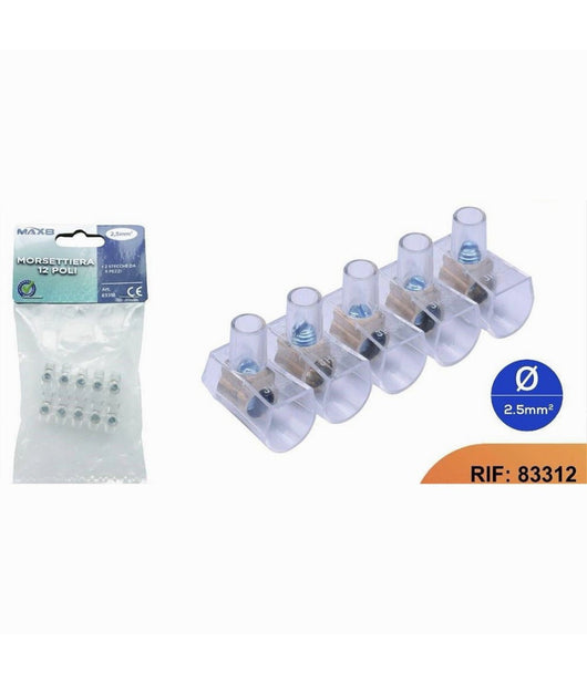 Morsetti Unipolari Morsettiera Terminali 2 Stecche Da 5 Pezzi Sezione 2.5mmÂ² 83312         