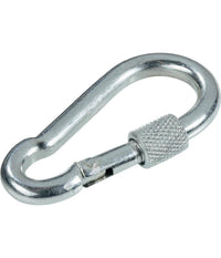 Moschettone Con Chiusura Acciaio Aggancio Di Sicurezza Con Ghiera A Vite 80 Mm         