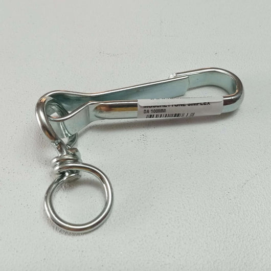 Moschettone simplex 120mm moschettone in ferro zincato con girello