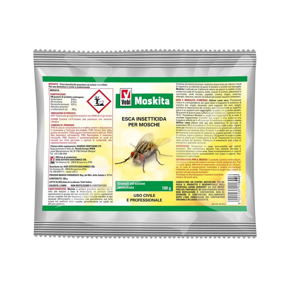 Moskita esca insetticida bustina da 100g per mosche in granuli