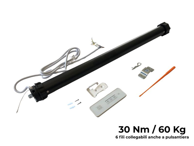 Motore radiocomandato per tapparelle con telecomando 60 kg - 30 nm