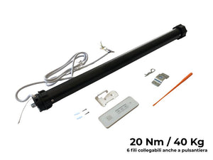 Motore radiocomandato per tapparelle con telecomando 40 kg - 20 nm