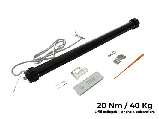 Motore radiocomandato per tapparelle con telecomando 40 kg - 20 nm