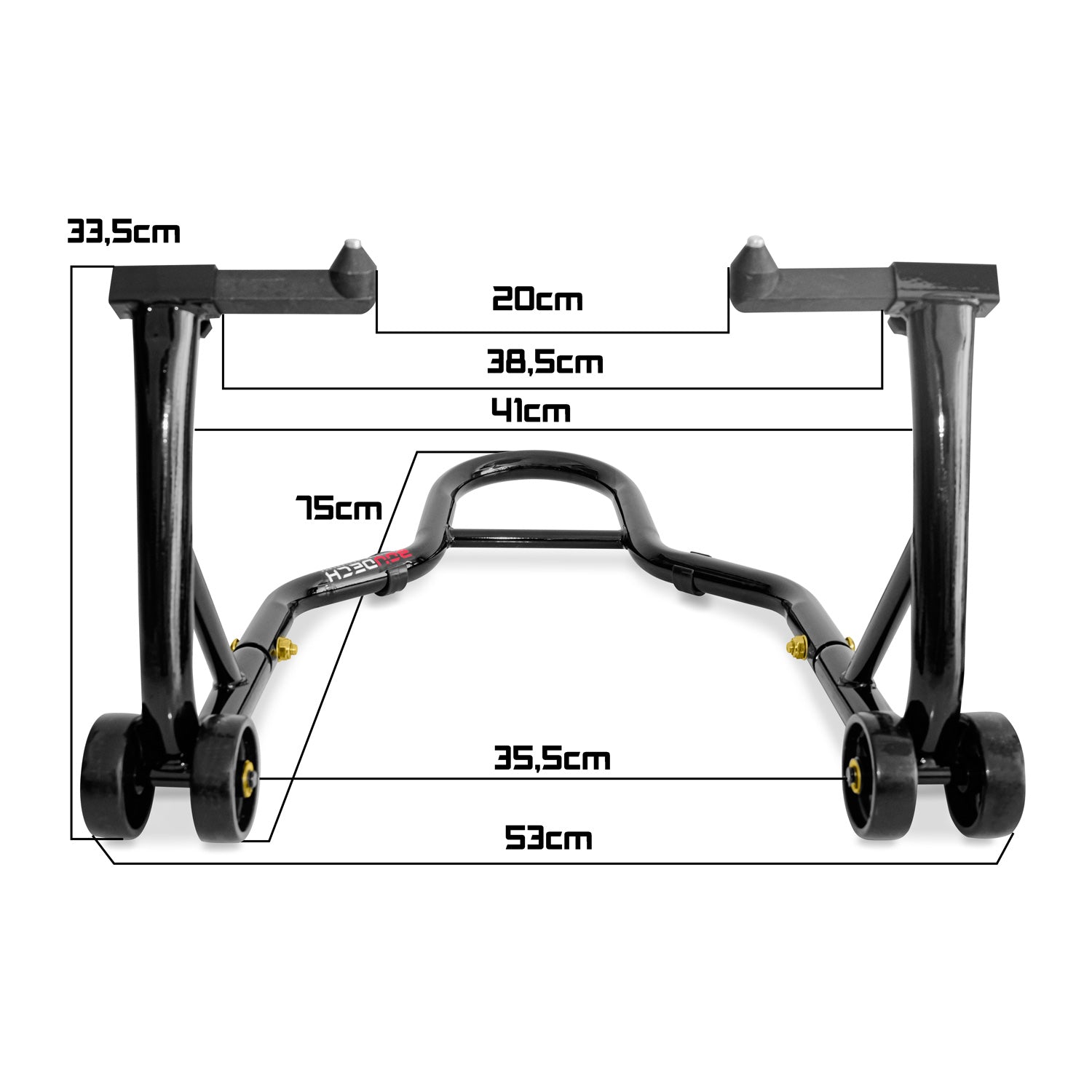 Motorlock - Coppia di supporti alzamoto anteriore e posteriore fino a 400kg - piastre regolabili
