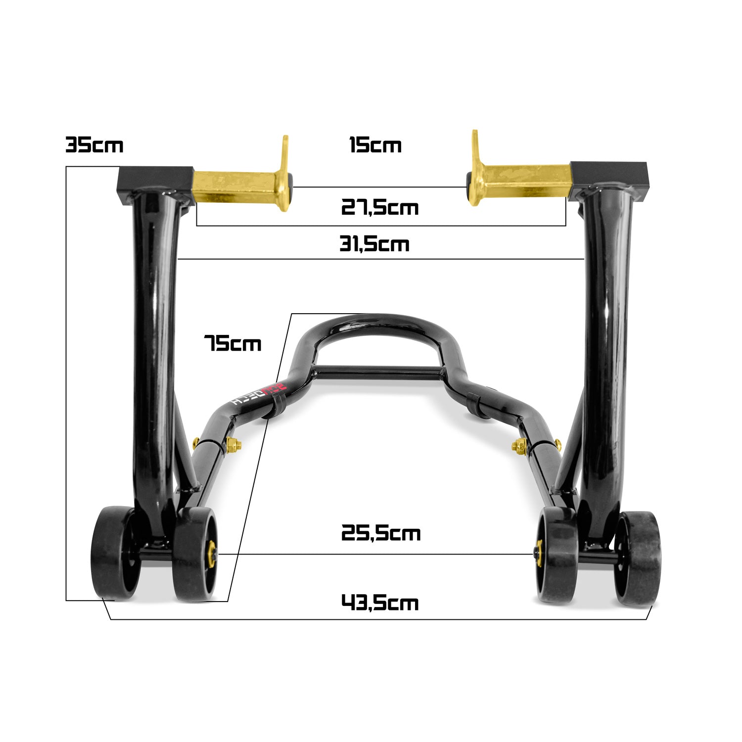 Motorlock - Coppia di supporti alzamoto anteriore e posteriore fino a 400kg - piastre regolabili