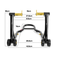 Motorlock - Coppia di supporti alzamoto anteriore e posteriore fino a 400kg - piastre regolabili