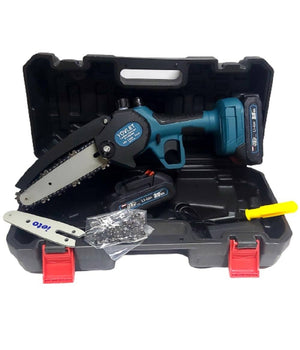 Motosega 24v 2 Lame 4-6" Serbatoio Olio Tagliarami Elettrosega 2 Batterie Elettrica         