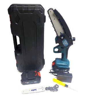 Motosega 24v 2 Lame 4-6" Serbatoio Olio Tagliarami Elettrosega 2 Batterie Elettrica         