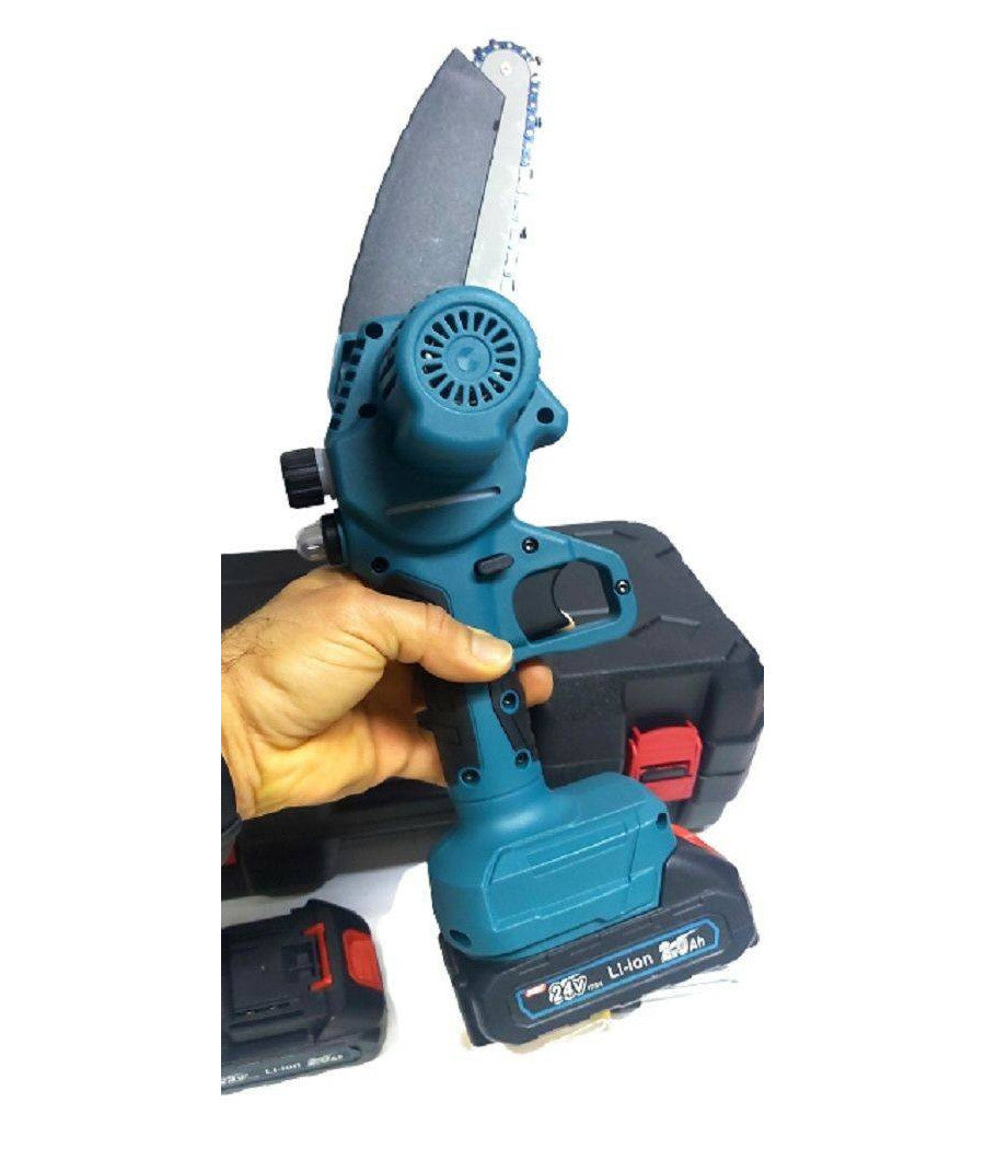 Motosega 24v 2 Lame 4-6" Serbatoio Olio Tagliarami Elettrosega 2 Batterie Elettrica         