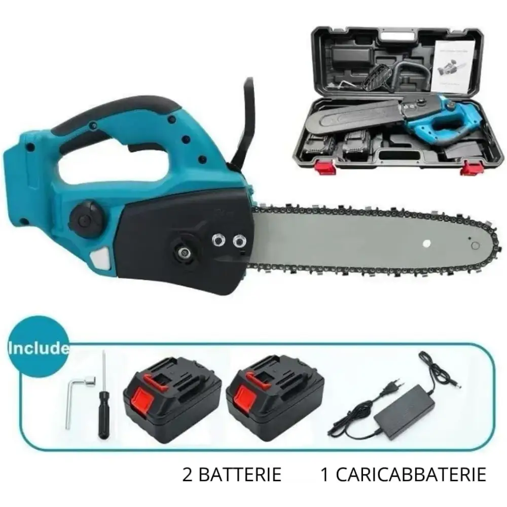 Motosega a Batteria per Potatura, Sega Elettrica 12 Pollici, con 2 Batterie