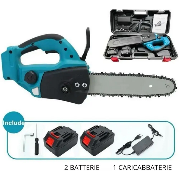 Motosega a Batteria per Potatura, Sega Elettrica 12 Pollici, con 2 Batterie