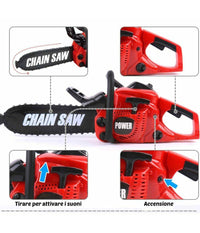 Motosega Giocattolo Per Bambini Sega Elettrica Funzionante Con Suoni Realistici         