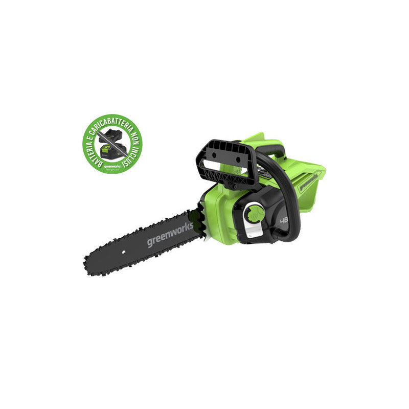 Motosega Greenworks GD48TCS25 48 V – barra 25 cm top-handle – potatura aerea – Greenworks