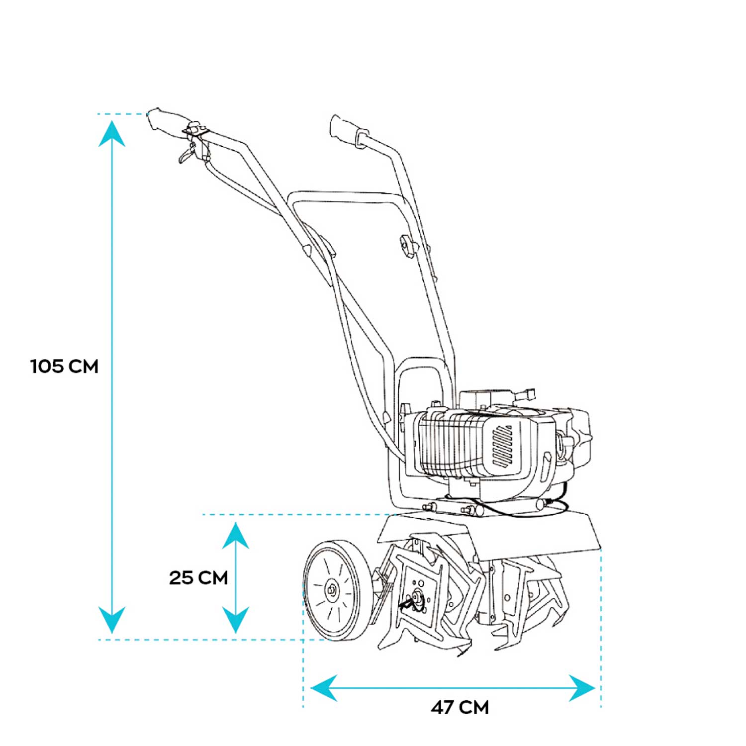 Tukang-52 Motozappa Motocoltivatore A Scoppio A 2 Tempi Da 52Cc