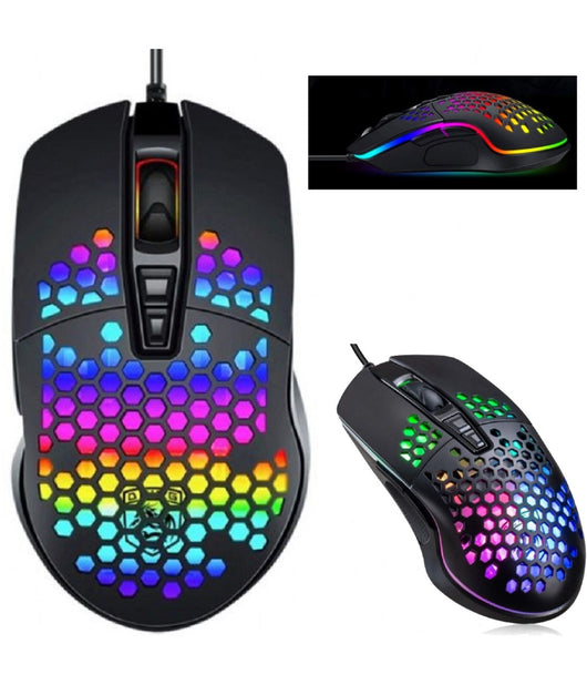 Mouse Da Gioco Cablato Usb Macro Definition 7 Tasti Programmabile Luce Rgb Qm1         