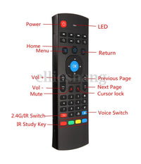 Mouse E Tastiera Telecomando Per Android Tv Box Mx 3 U5e7 2.4ghz Senza Fili         