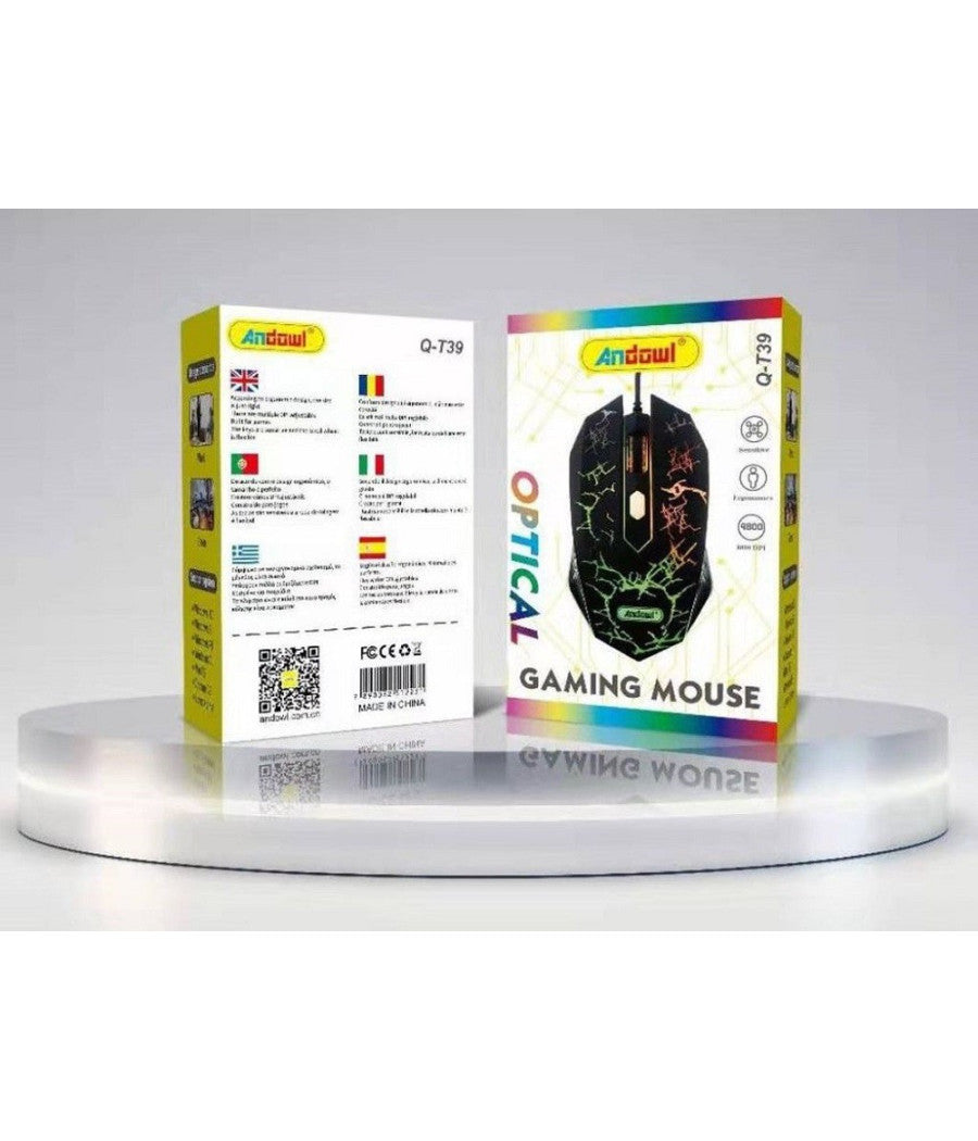 Mouse Gaming Da Gioco Q-t39 Cablato Usb Led 4200dpi Ad Alte Prestazioni Velocità          