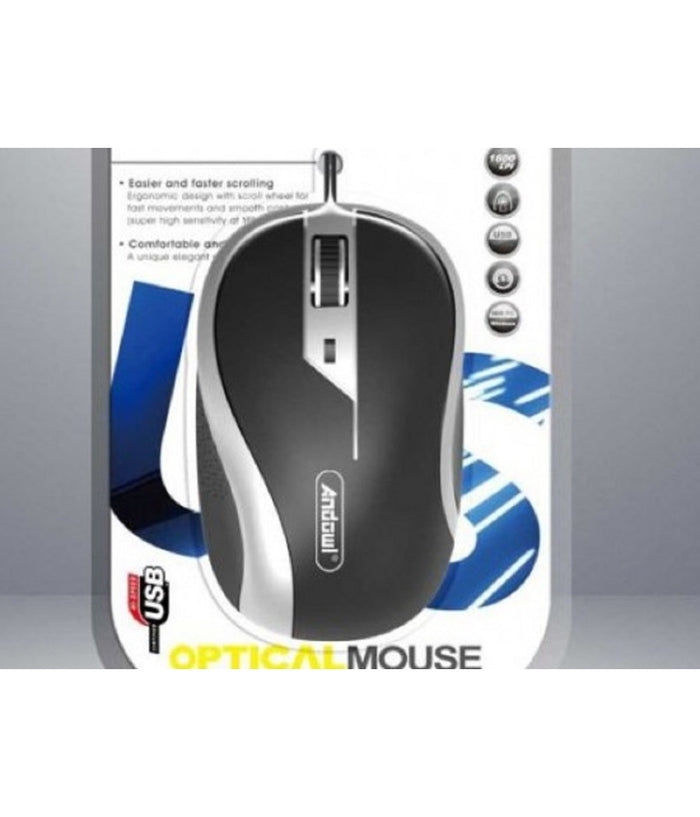 Mouse Ottico Con Cavo Usb Silenzioso Cablato Per Computer Pc Notebook Qm80         