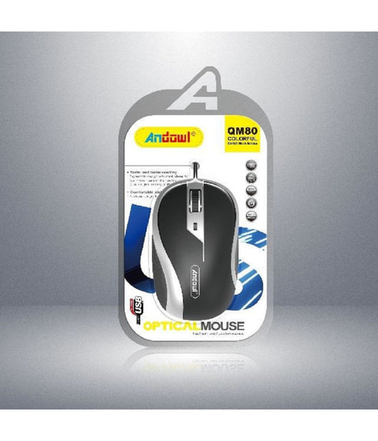 Mouse Ottico Con Cavo Usb Silenzioso Cablato Per Computer Pc Notebook Qm80         