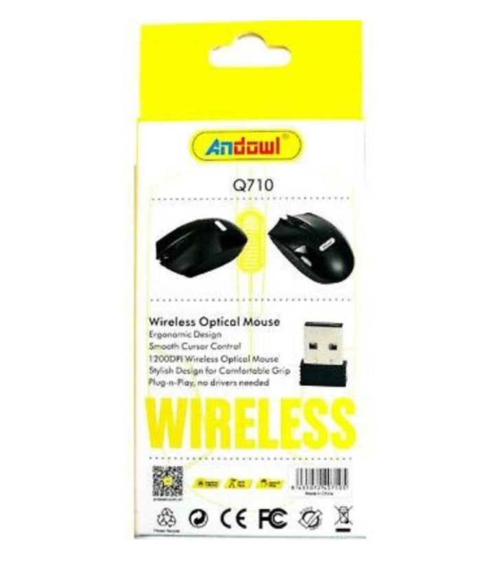 Mouse Ottico Wireless Q710 Senza Fili Usb Per Notebook Pc Computer 1200dpi 2,4ghz         