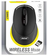 Mouse Senza Fili Sensore Ottico Wireless 2.4ghz Distanza 6/10 Metri Per Pc Qm67         