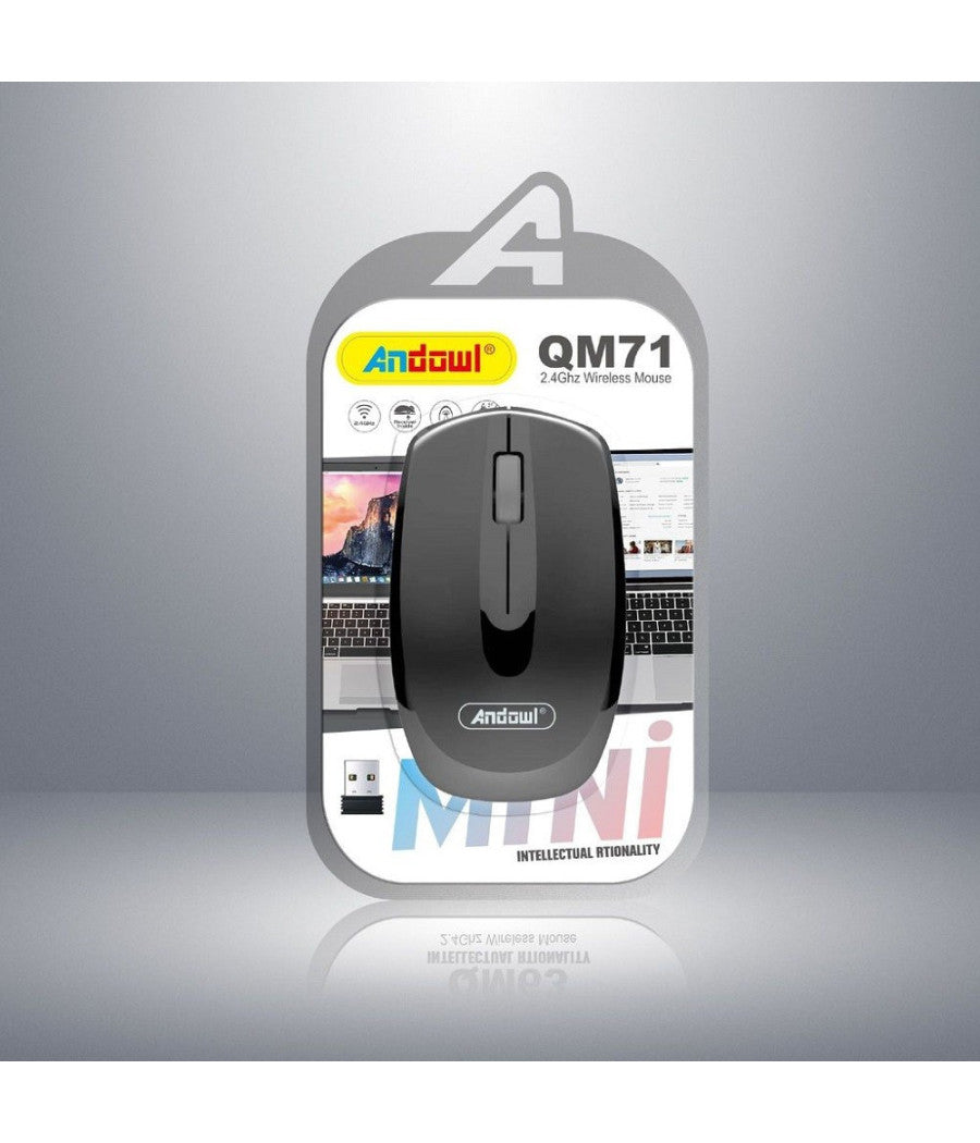 Mouse Usb Ottico Raggio Fino A 10m Wifi Wireless 2.4ghz 1000 Dpi Per Pc Qm71         