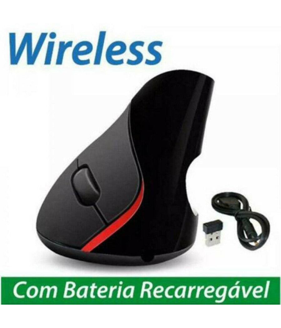 Mouse Verticale Wireless Ergonomico Polso Gomito Tennista Tunnel Carpale 6 Tasti         