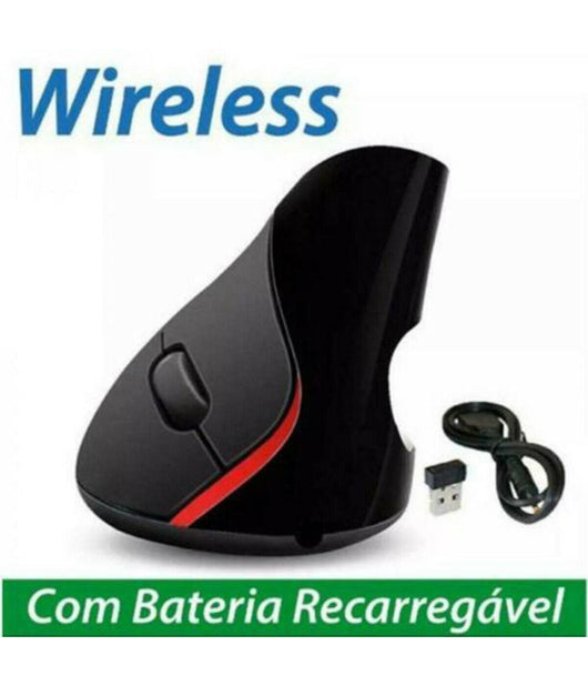 Mouse Verticale Wireless Ergonomico Polso Gomito Tennista Tunnel Carpale 6 Tasti         