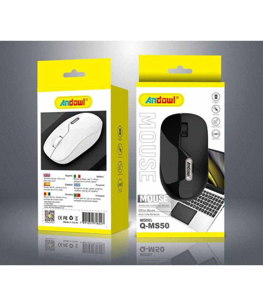 Mouse Wireless 2,4 Ghz 10m Senza Fili 3 Opzioni Risoluzione Dpi Pc Laptop Q-ms50         