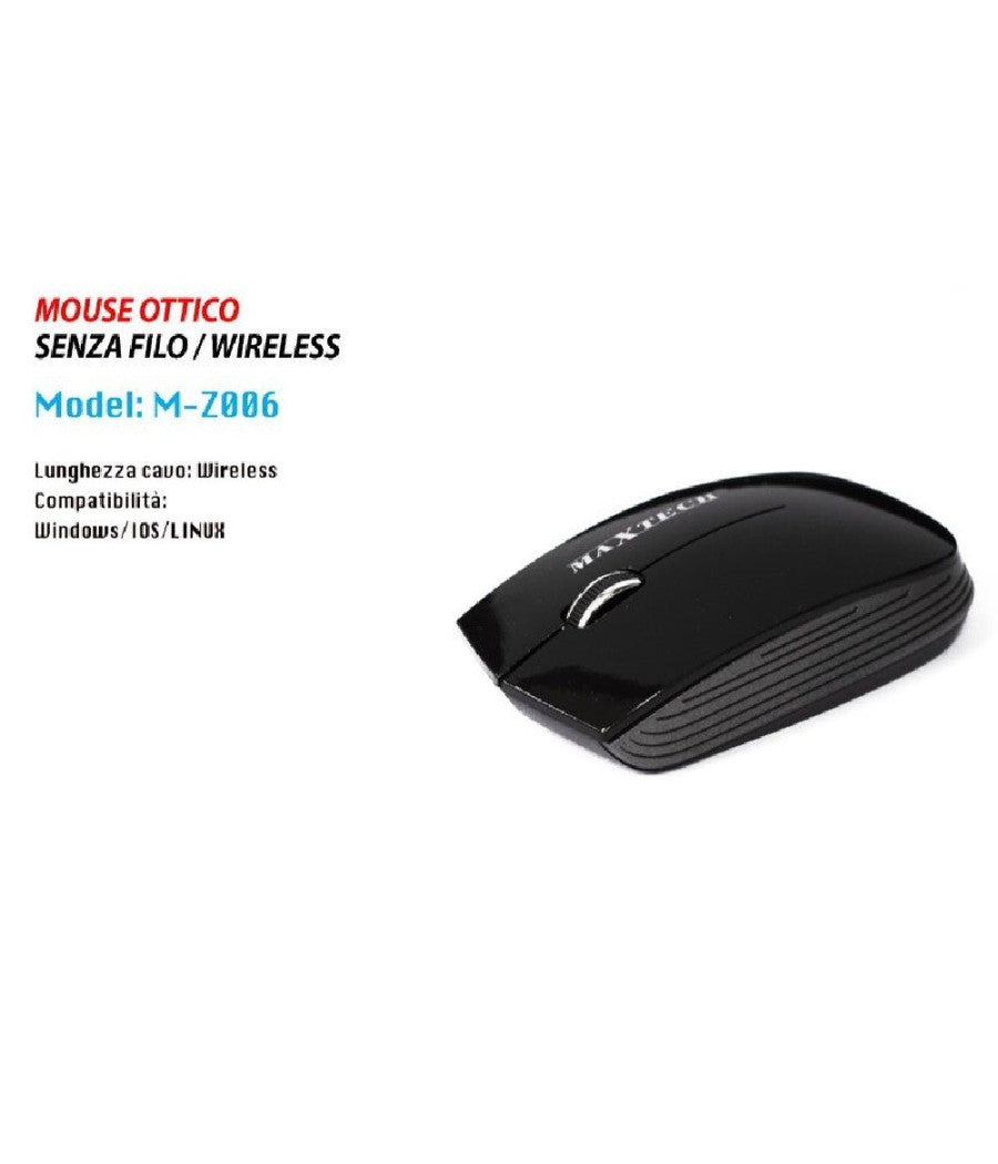 Mouse Wireless Da 2.4 Ghz Senza Filo Ultra Slim Bianco - Nero Pc Tablet Design         