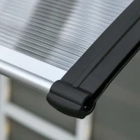 Pensilina da Esterno per Finestre e Porte, in Policarbonato e Alluminio, 110x60x18cm - Trasparente