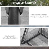 DURHAND Rastrelliera Portabiciclette a 3 Posti da Esterno, 114x58x75cm, Nero
