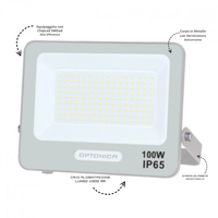 Optonica proiettore led smd corpo bianca luce naturale 100 watt 9000 lumen