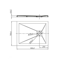 Piatto doccia antracite mineral marmo resina antiscivolo h4 cm *** misure l90 x p70 x h4 cm, confezione 1