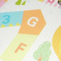 Tappeto per Bambini con Lettere dell'Alfabeto e Superficie Impermeabile in XPE Multicolore, 194x176.5x1.5 cm
