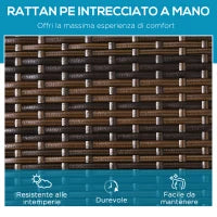 Set 2 Lettini Prendisole in Rattan PE con Cuscino e Schienale 5 Reclinazioni, 196x60x22cm