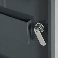 kleankin Armadietto Medicinali con 3 Ripiani e Blocco con Chiavi in Acciaio, 40x15x53.5cm, Bianco e Grigio