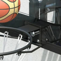 Canestro da Basket da Parete con Pannello Indistruttibile per Interni ed Esterni, 110x23x75 cm, Nero