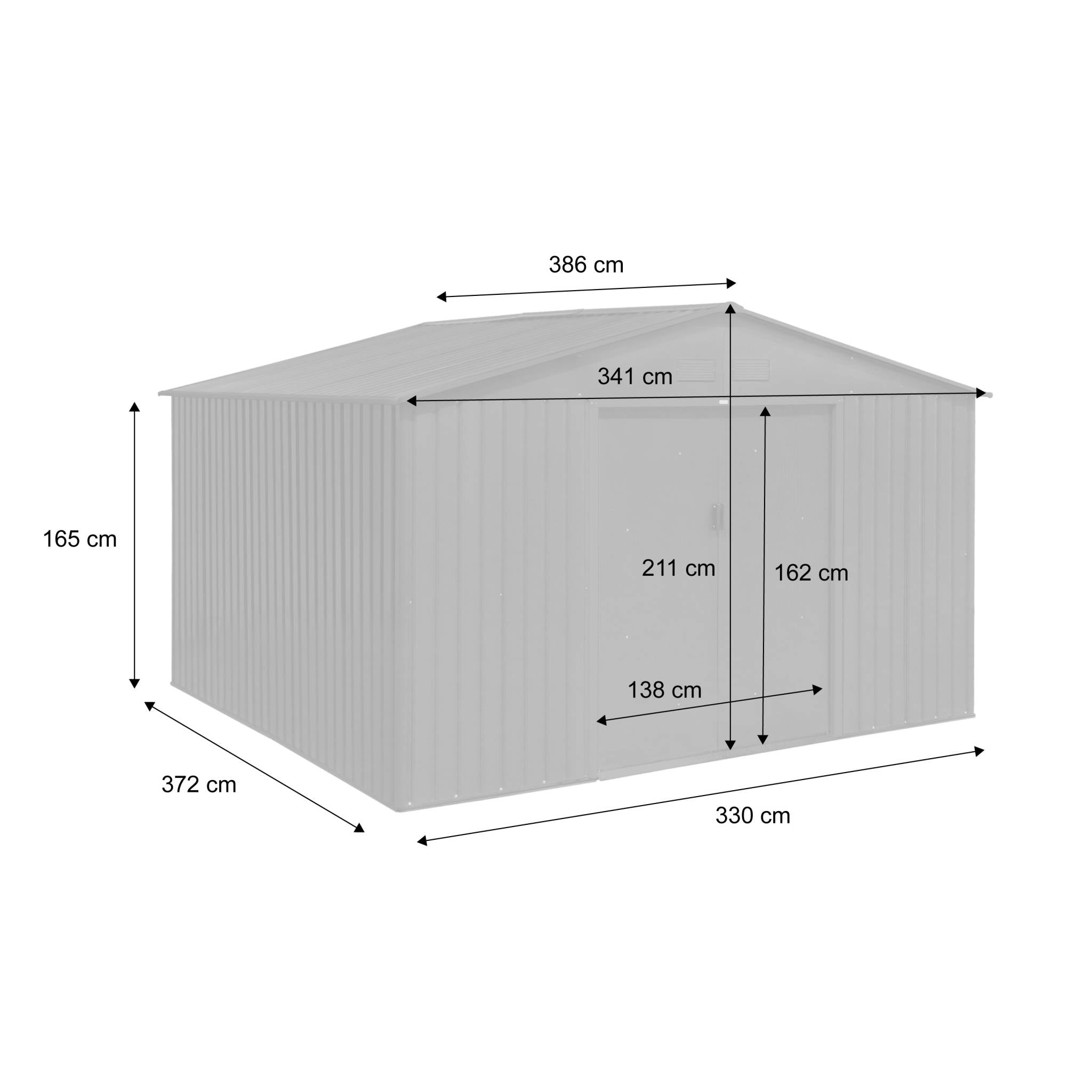 Capannone da giardino in metallo di 12,99 m², antracite