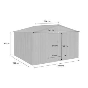 Capannone da giardino in metallo di 12,99 m², antracite