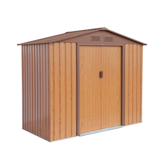 Riparo da giardino 2,71m² con kit di ancoraggio, quercia