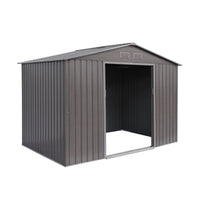 Casetta da giardino in metallo con kit di ancoraggio, 5.9m², marrone