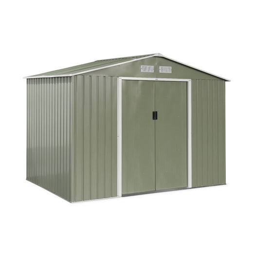 Casetta da giardino in metallo con kit di ancoraggio, 5.9m², verde e