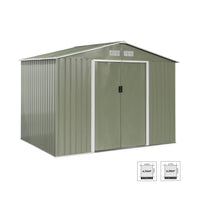 Casetta da giardino in metallo con kit di ancoraggio, 5.9m², verde e