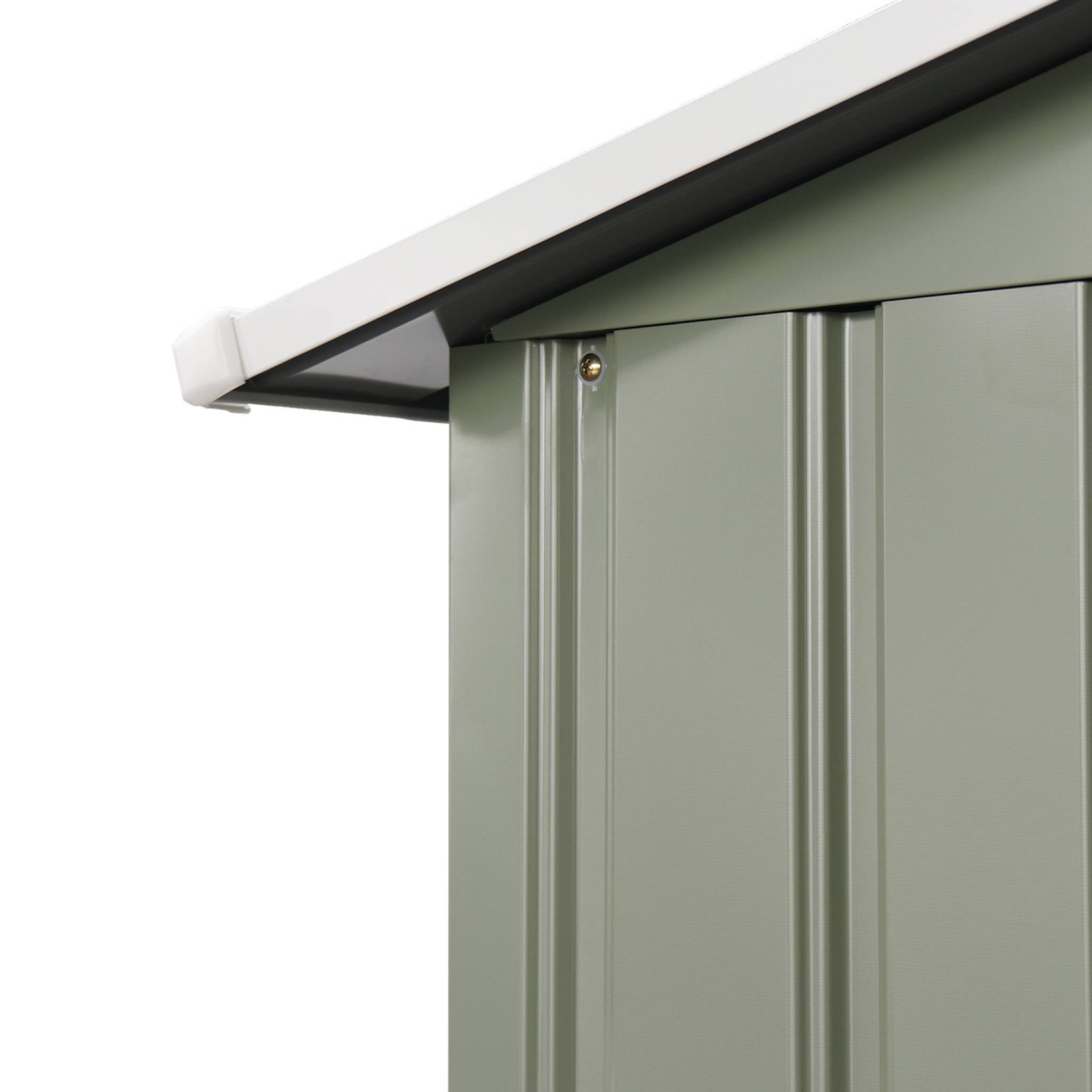 Casetta da giardino in metallo con kit di ancoraggio, 5.9m², verde e